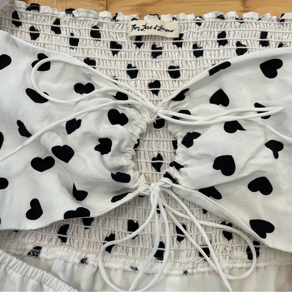 For Love and Lemons Dolly Romper Playsuit Floral Heart Print Size Medium - Picture 7 of 13